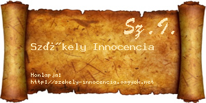 Székely Innocencia névjegykártya